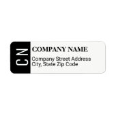 名前とイニシャルを持つ会社住所 シール (正面)