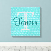 名前とイニシャルアート – パーソナライズされた キャンバスプリント (インサイチュ (ウッドフロア))