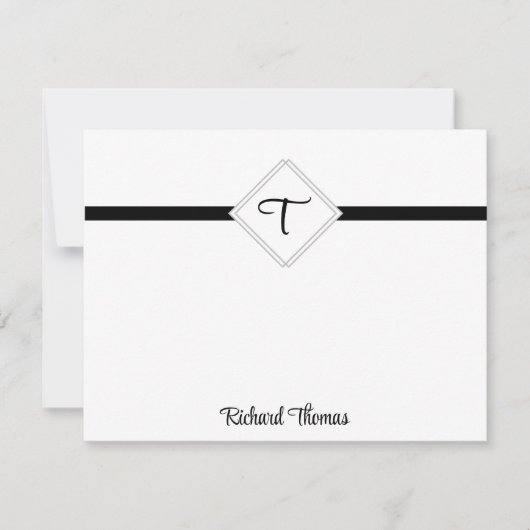 名前とイニシャルパーソナライズされたノートカード ノートカード (正面)