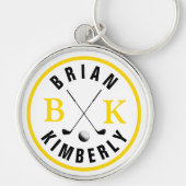 名前とイニシャルモノグラムのマーク キーホルダー (正面)