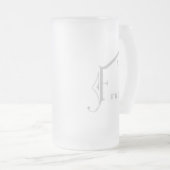 名前とイニシャルモノグラム文字Fカスタム フロストグラスビールジョッキ (正面右)