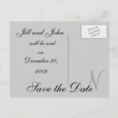 名前とイニシャルモノグ結婚ラムの発表 案内ポストカード (裏面)