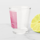 名前とイニシャル付きピンクグリッターショットグラス ショットグラス (右)