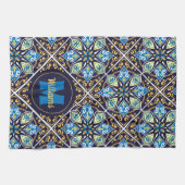 名前とイニシャル東洋瓦、アズレホス キッチンタオル (横)