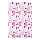 名前とイニシャル、ピンクと紫のテニスラケット ミニクリップボード (裏面)