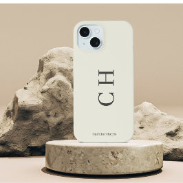 名前とイニシャル ミニマリスト iPhone 15ケース