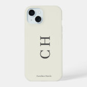 名前とイニシャル ミニマリスト iPhone 15ケース (裏面)