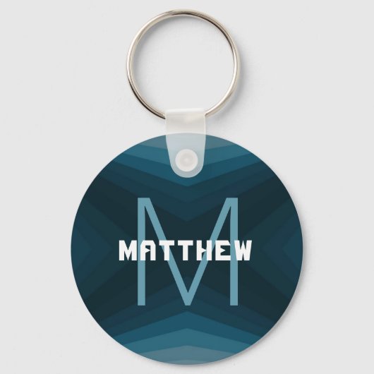 名前とイニシャルHAMbyWGのキーチェーンティール（緑がかった色） キーホルダー (正面)