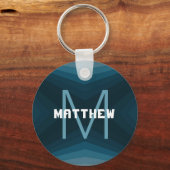 名前とイニシャルHAMbyWGのキーチェーンティール（緑がかった色） キーホルダー (正面)