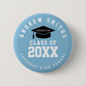 名前とクラス年を含むグレードボタン 缶バッジ (正面)