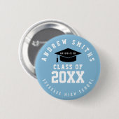 名前とクラス年を含むグレードボタン 缶バッジ (正面&裏面)