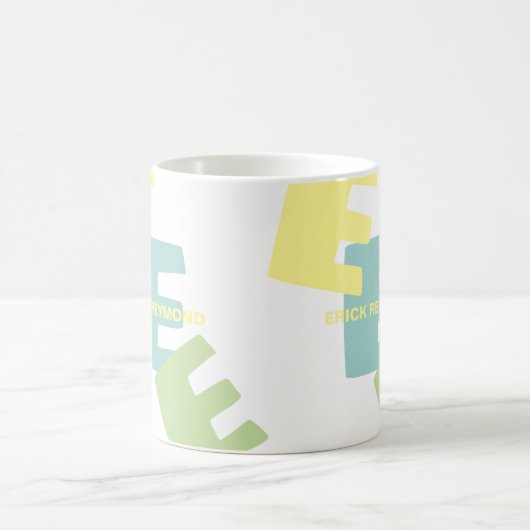 名前とサイズ超過のイニシャル付きコーヒーマグ コーヒーマグカップ (中央)