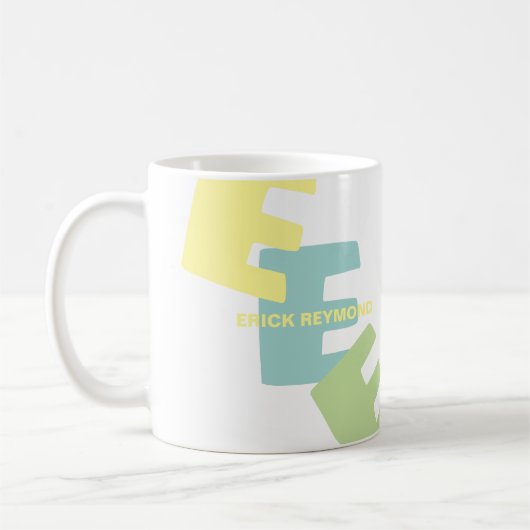 名前とサイズ超過のイニシャル付きコーヒーマグ コーヒーマグカップ (左)