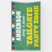 名前とサッカー場のテールゲートパーティー 横断幕 (縦)