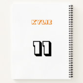 名前とジャージー番号が付いたバスケットボールノートブック ノートブック (裏面)