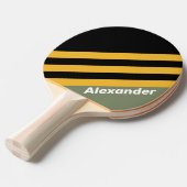 名前とスポーツストライプオリーブのナイトライト 卓球ラケット (正面アングル)