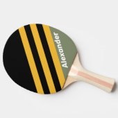 名前とスポーツストライプオリーブのナイトライト 卓球ラケット (横)
