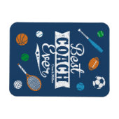 名前とスポーツ機器で最高のコーチ マグネット (横)