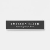 名前とタイトルの黒またはカスタムプロフェッショナル サインプレート (正面)