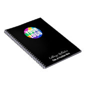 名前とタイトルを持つプロモーション·ビジネス·ロゴ ノートブック (右側)