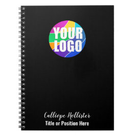 名前とタイトルを持つプロモーション·ビジネス·ロゴ ノートブック