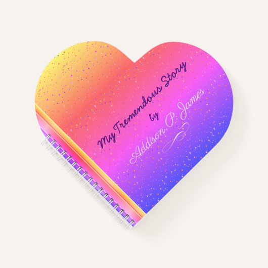 名前とタイトル付きピンクと金ゴールドの個人的な日記 ノートブック (正面)