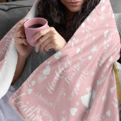 名前とハートの素晴らしいピンクのフリースブランケット フリースブランケット