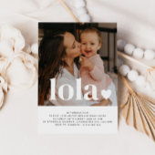 名前とハートフォト最初の誕生日招待状 招待状