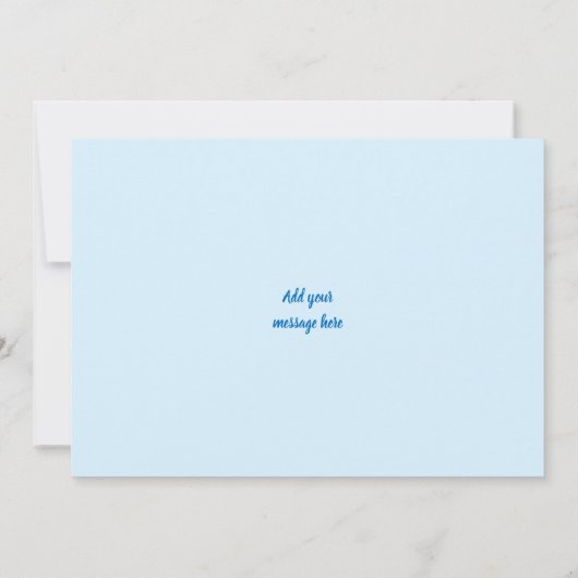 名前とハート青の小さな少年 サンキューカード (裏面)