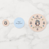 名前とバイリンガルの可愛いペンギン文字 コンフェッティ (正面)