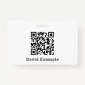 名前とビジネスバッジ付きQRコード バッジ (裏面)