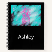 名前とピンクのパイナップル ノートブック (正面)