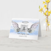 名前とフォトメモリアルの追加 カード (黄色い花)