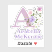 名前とフローラデザイン シール (シート)