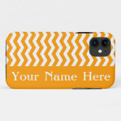 名前とマルベッラオレンジウェーブシェブロン Case-Mate iPhoneケース (裏面(横))