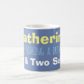 名前とミルクと砂糖の手順 コーヒーマグカップ (中央)