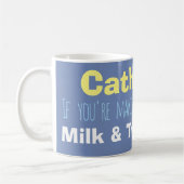 名前とミルクと砂糖の手順 コーヒーマグカップ (左)