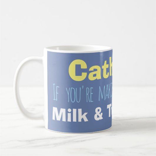 名前とミルクと砂糖の手順 コーヒーマグカップ (左)