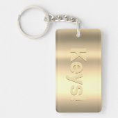 名前とメッセージのパーソナライズ、金ゴールドキーチェーン キーホルダー (正面)