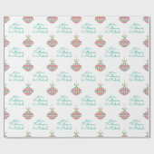 名前とメッセージの追加 |メリークリスマスオーナメント ラッピングペーパー (フラット)