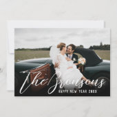 名前とメッセージHappy New Year Photo シーズンカード (正面)