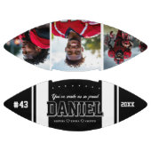 名前とモダン文字写真記念ギフト アメリカンフットボール (パネル)