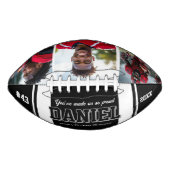 名前とモダン文字写真記念ギフト アメリカンフットボール (正面)