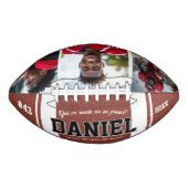 名前とモダン文字写真記念ギフト アメリカンフットボール (正面)