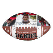 名前とモダン文字写真記念ギフト アメリカンフットボール (正面)