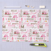 名前とモノグラムのコラージュを持つ愛の鳥 薄葉紙 (クラフト)