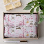 名前とモノグラムのコラージュを持つ愛の鳥 薄葉紙 (ギフト)