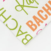 名前とモノグラムのコラージュを持つ黄色のオレンジ色のフクロウ フリースブランケット (角)