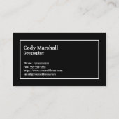 名前とモノグラムの地形図 名刺 (裏面)