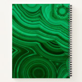 名前とモノグラムをオンにしたグリーンミネラルデザイン ノートブック (裏面)